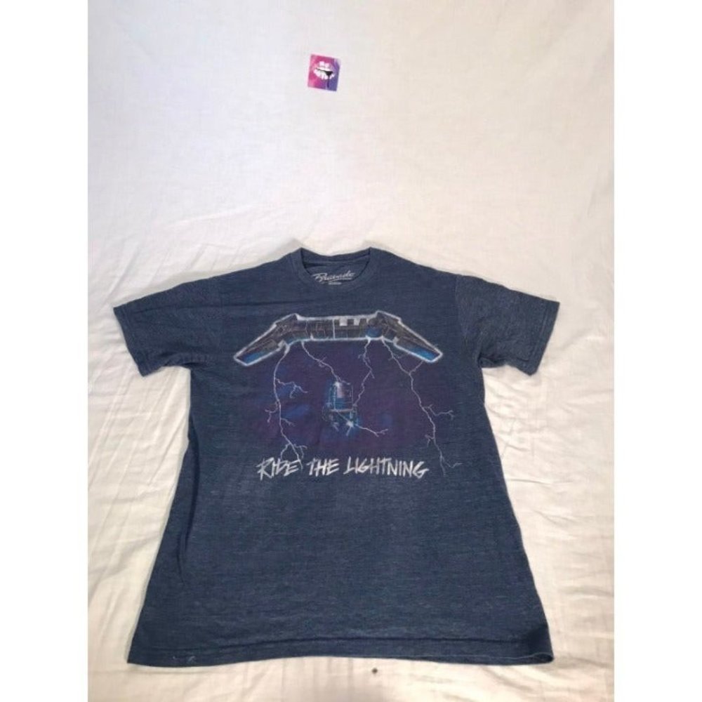 Metallica Band Graphic Shirt mens sz Small Blue Short Sleeve T-Shirt